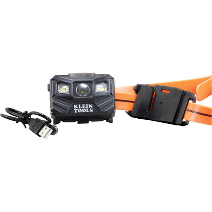 Klein Tools 56064 - Faro LED recargable de apagado automático, correa de silicona, 400 lms, tiempo de funcionamiento durante todo el día, para el trabajo, correr, senderismo al aire última