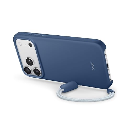Beats - Funda en Modo Horizontal con MagSafe de Beats para el iPhone 17 Pro MAX con Control de la Cámara, Soporte y Correa, Acabado Mate con Forro de Microfibra – Azul subsuelo