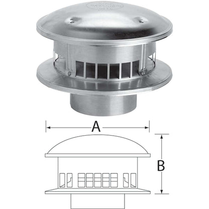 SELKIRK 104800 Gas ventilación Tipo B, tapa de 4"