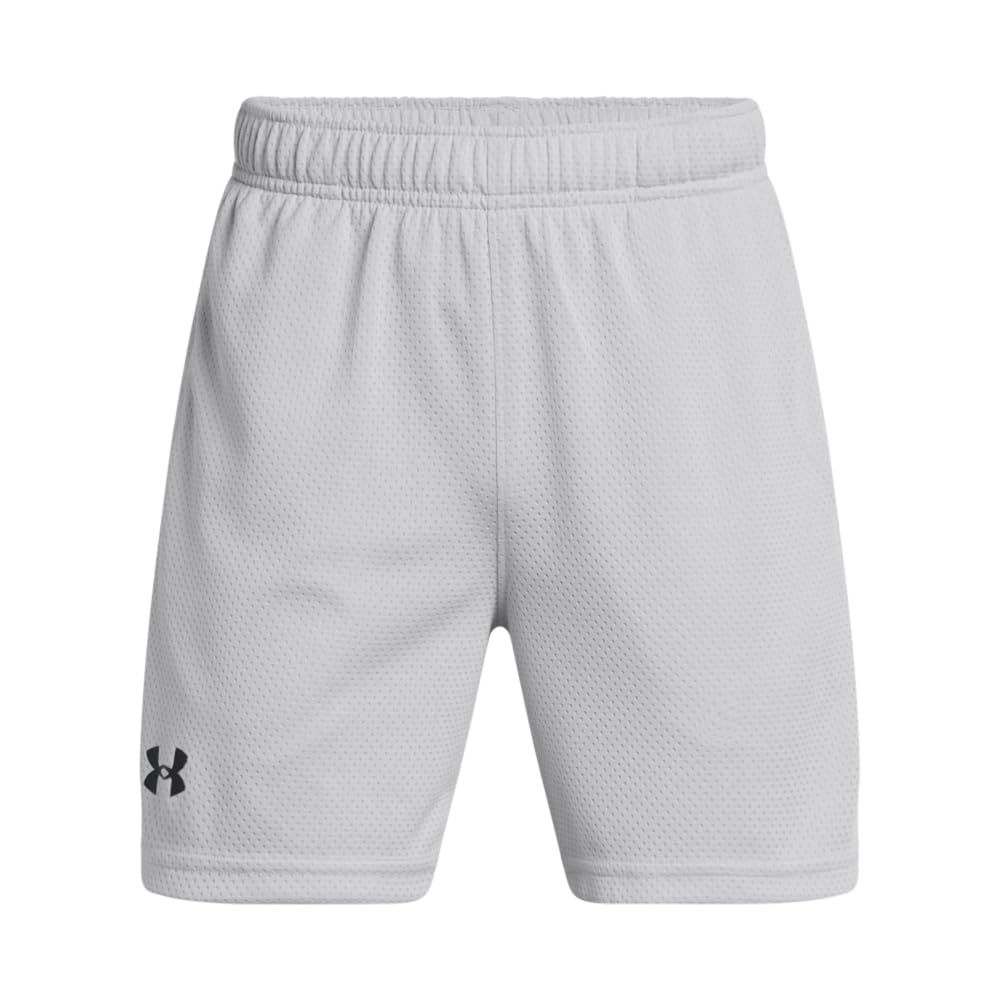 Under Armour Pantalones Cortos de Malla tecnológica Pantalones Cortos para Niños - (011) Mod Gray - Black - G