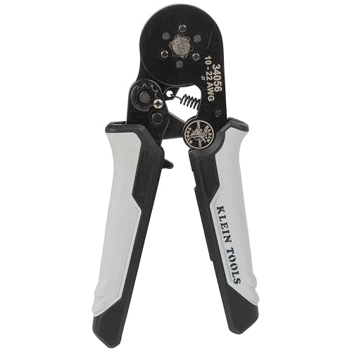 Klein Tools 34056 Pinza ponchadora hexagonal de férulas para cable de 10-22 AWG