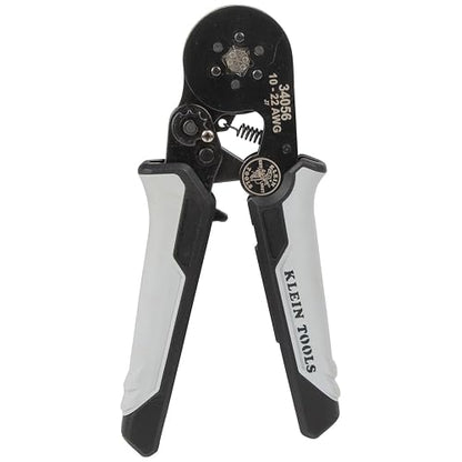 Klein Tools 34056 Pinza ponchadora hexagonal de férulas para cable de 10-22 AWG