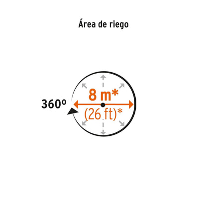 Truper ASP-B3, Aspersor tres brazos, base plástica