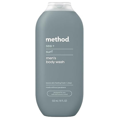 Method Men Body Wash, Sea + Surf, Paraben and Phthalate Free, 18 fl oz (Pack of 1)