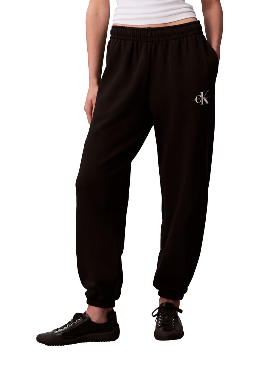 Calvin Klein Jogger Logo Monograma Mujer - CH - Negro -