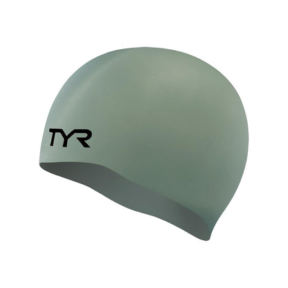TYR Gorro de natación de Silicona para Hombres y Mujeres, sin Arrugas, Duradero y Resistente a desgarros, Entrenamiento de Baja Resistencia y Competencia - Gris
