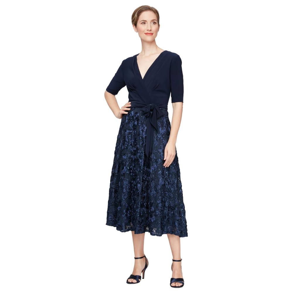 Alex Evenings - Vestido Corto de cóctel Bordado para Mujer, invitada de Boda (Tallas pequeñas y Normales)