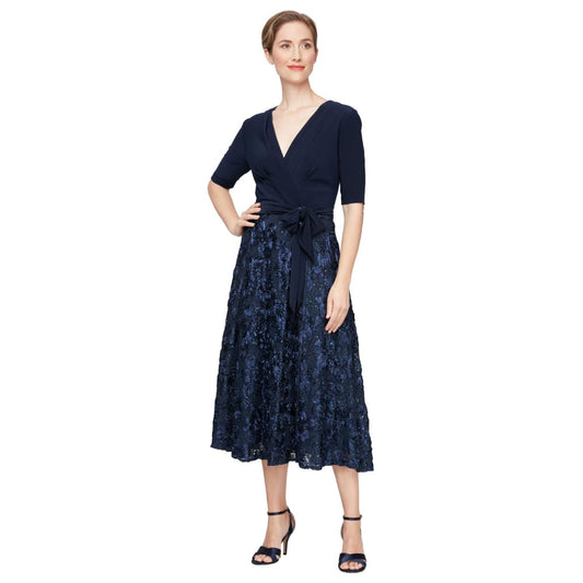 Alex Evenings - Vestido Corto de cóctel Bordado para Mujer, invitada de Boda (Tallas pequeñas y Normales)