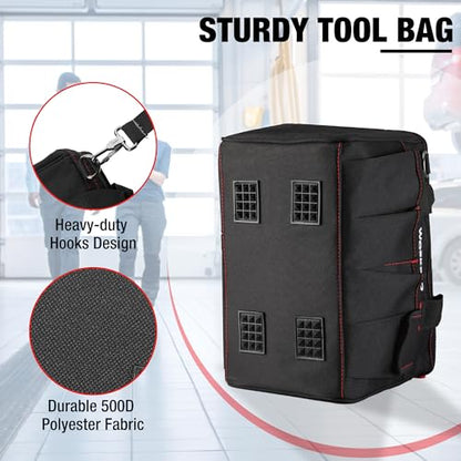WORKPRO W081020A bolsa de almacenamiento compacta para herramientas, boca ancha superior, 12 pulgadas