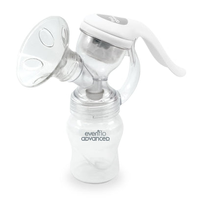 Evenflo Advanced Extractor de Leche Manual, Diseño Ergonómico con Almohadillas de Masaje, Compatible con Biberones Evenflo, Libre de BPA, 1 Pieza