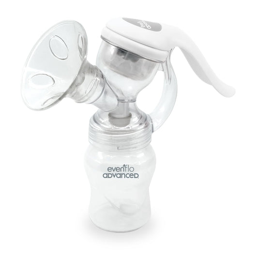 Evenflo Advanced Extractor de Leche Manual, Diseño Ergonómico con Almohadillas de Masaje, Compatible con Biberones Evenflo, Libre de BPA, 1 Pieza