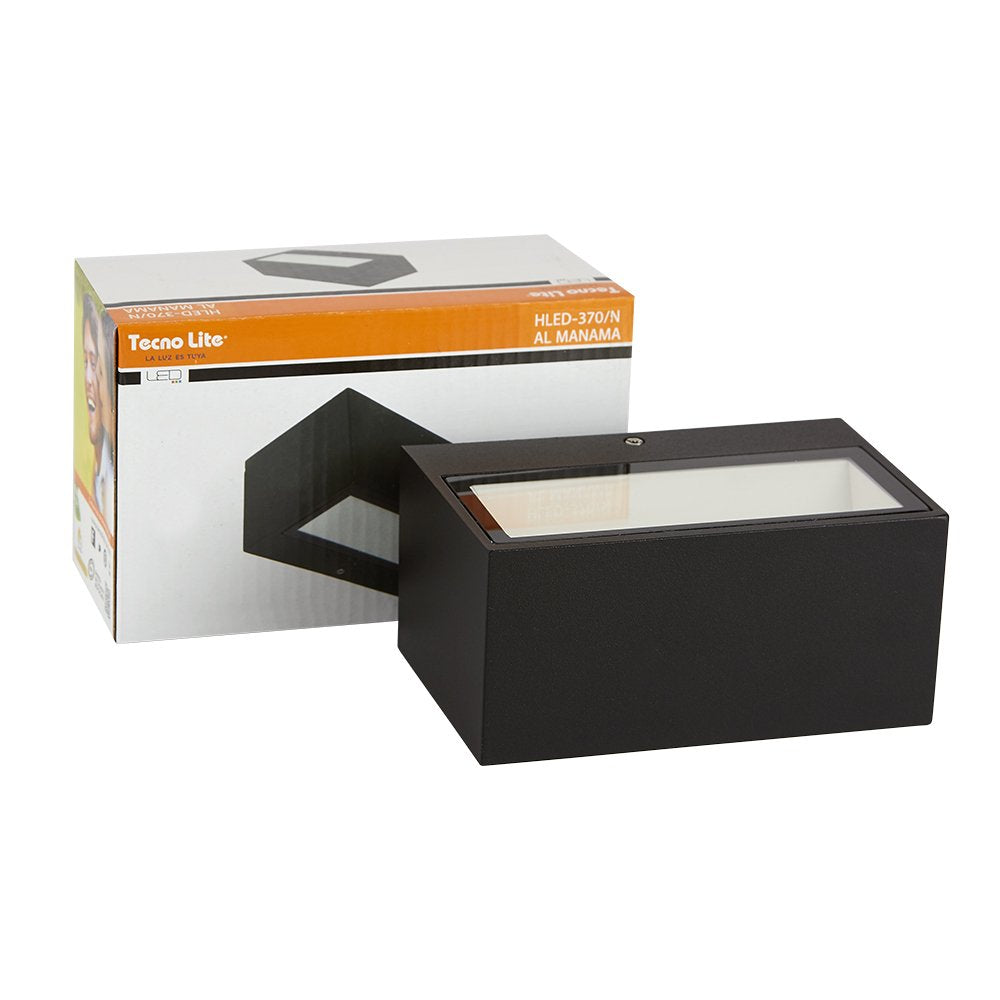 Tecnolite Lámpara de Exterior LED para Sobreponer HLED-370/N, 9 W, Luz Blanca Neutra, Negro