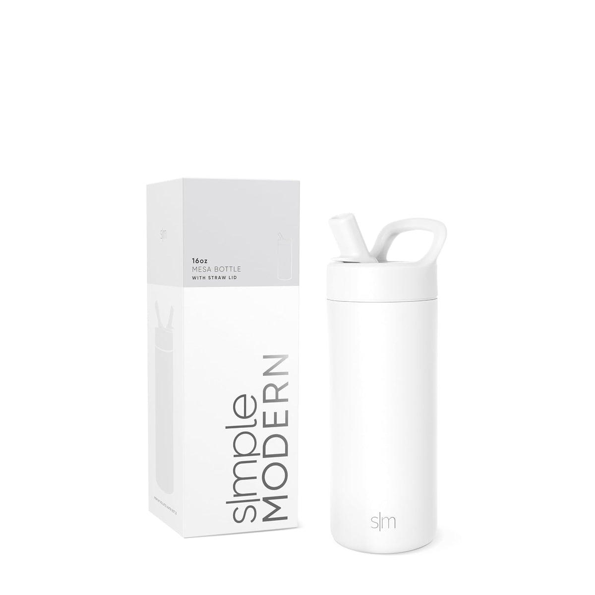 Simple Modern Botella de Agua Infantil Mesa 475 ml Forest con Popote - 475ml - Winter White
