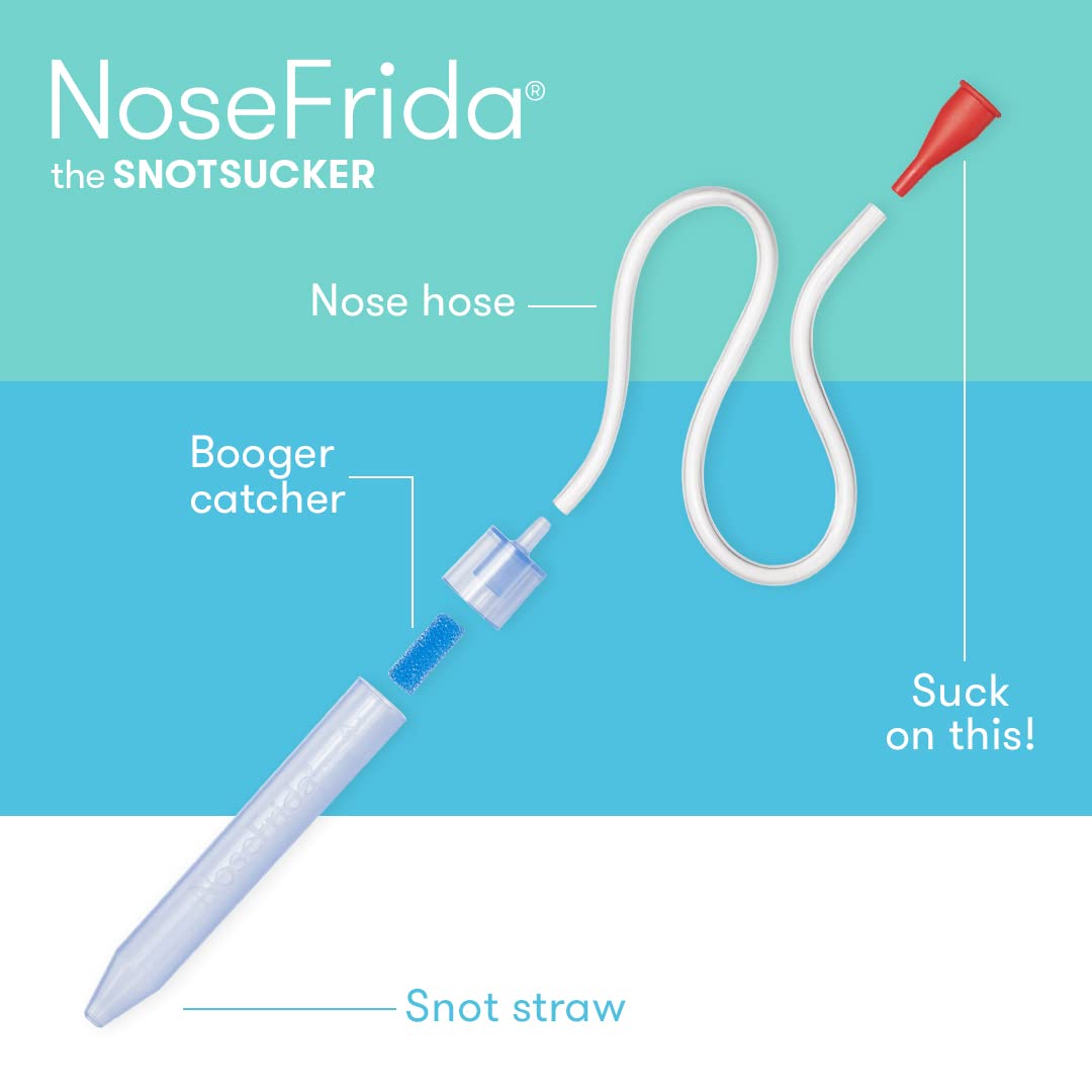 Frida Baby | NoseFrida | Aspirador Nasal | Succionador de Mocos de Plástico | Azul