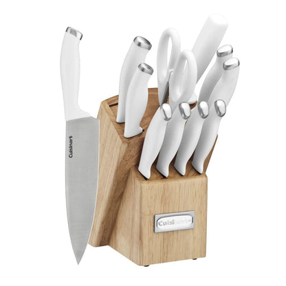 Cuisinart Color Pro Collection Juego de Cuchillos con Bloque 12 Piezas - Blanco - acero inoxidable.