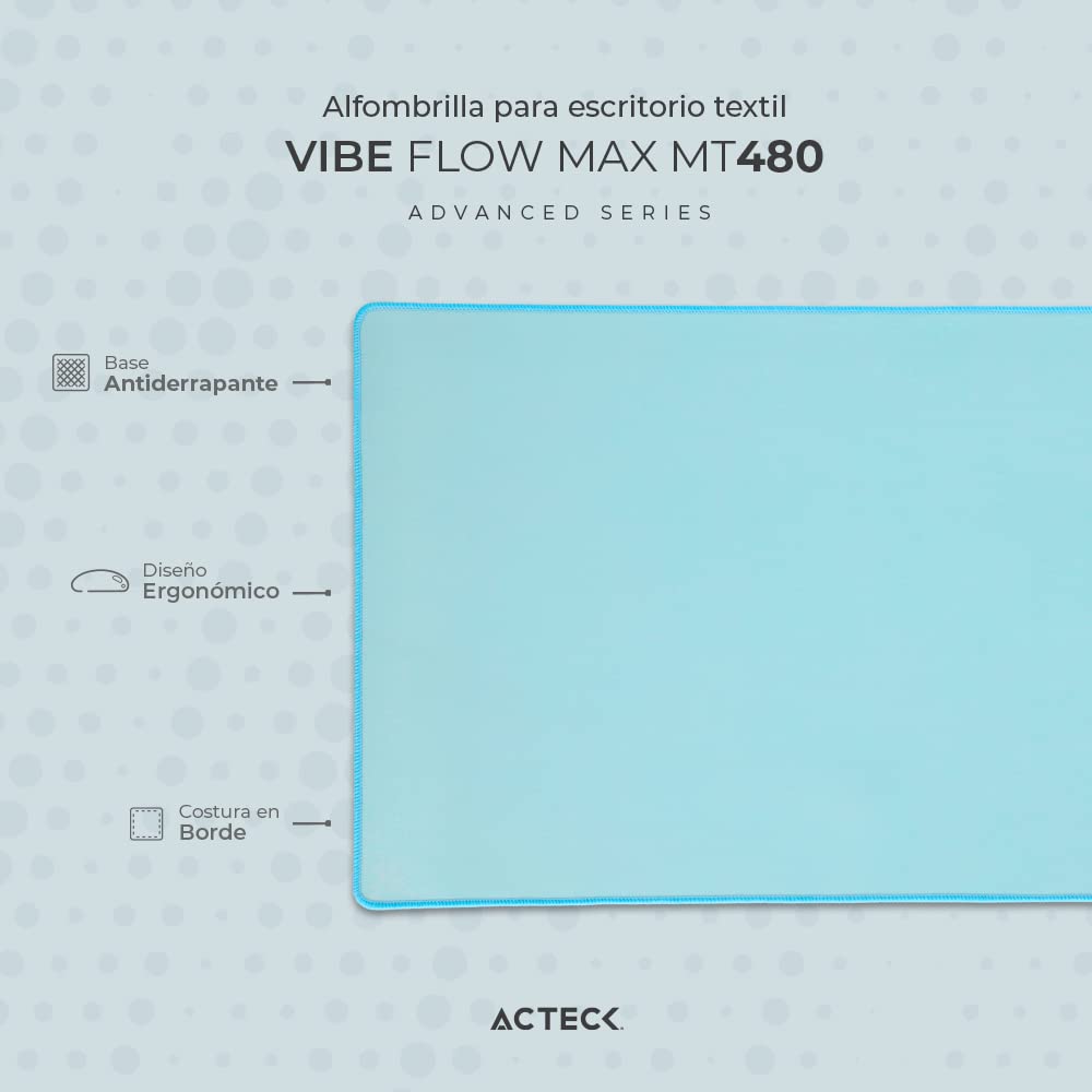 Alfombrilla para Escritorio Vibe Flow MAX MT480 / Superficie Suave Acabado de Tela y Base Antideslizante + 90x40cm Gris Claro Advanced Series
