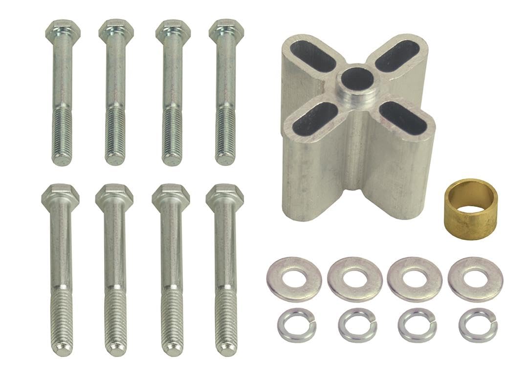 Derale Espaciador de Ventilador de Correa de Aluminio 31515, 1-1/2 in, Hembra 5/8-3/4 Piloto, Plateado