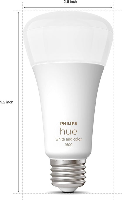 Philips Hue Foco Inteligente A21 Luz Multicolor 16 Watts 1600 Lúmenes Compatible con Alexa