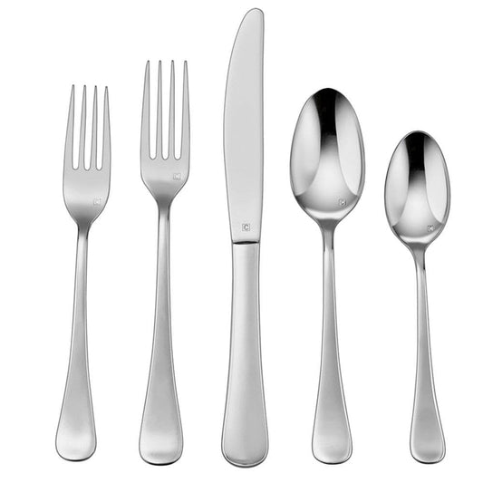 Cuisinart CFE-T20N Trevoux - Cubertería (20 piezas), color plateado | Acero inoxidable calibre pesado hecho a mano, Piezas tamaño continental, 4 piezas de cada cubierto, Apto lavavavjillas