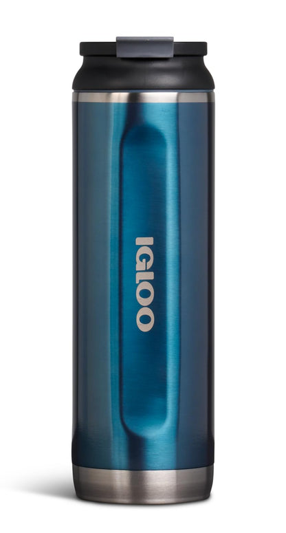 Igloo Vaso de Acero Inoxidable Flip 'n' Sip, 591-946 ml - Azul moderno - 20 Ounces - 20 onzas