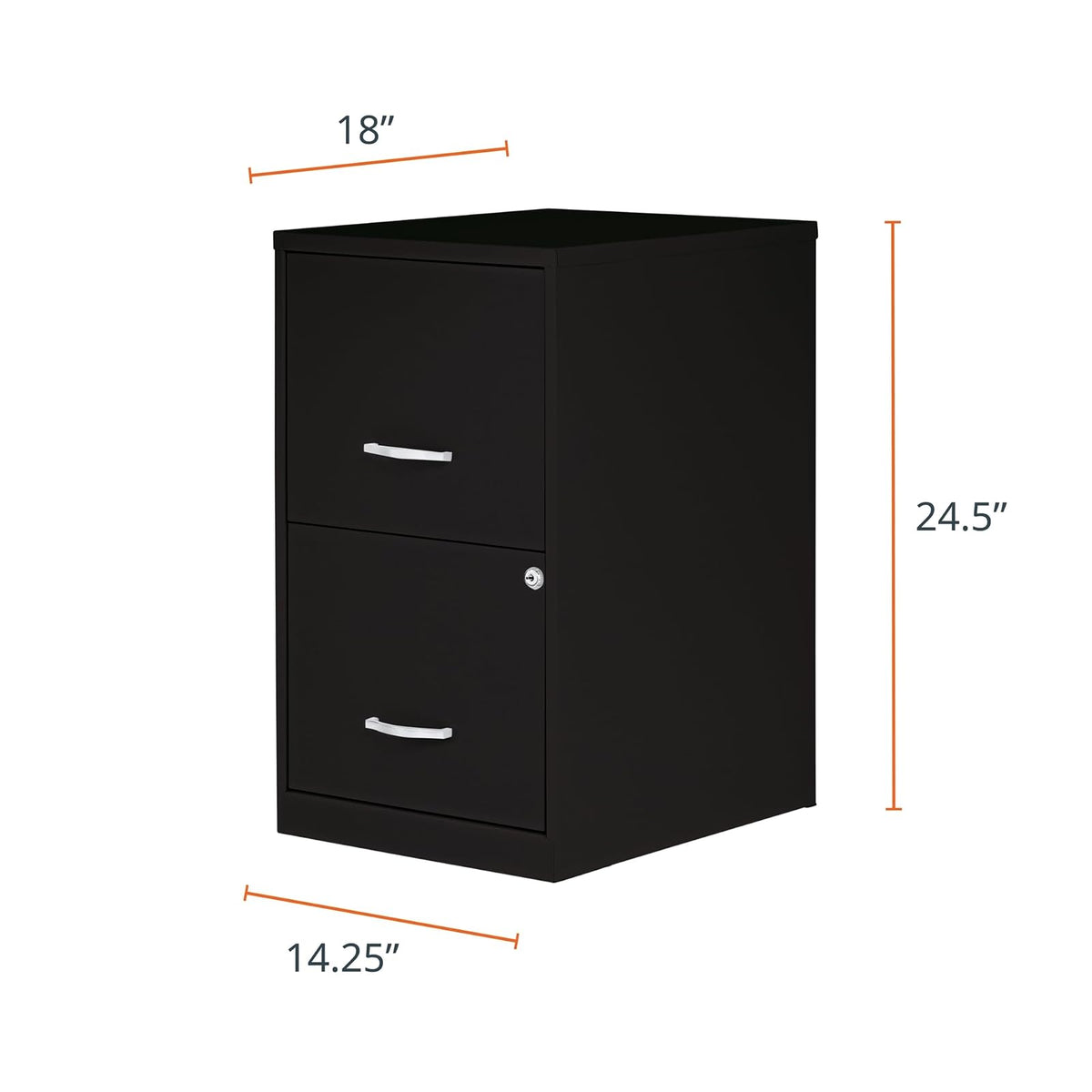 Lorell 14340 18 - Archivador profundo de 2 cajones, Putty, Negro