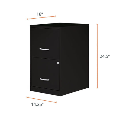 Lorell 14340 18 - Archivador profundo de 2 cajones, Putty, Negro