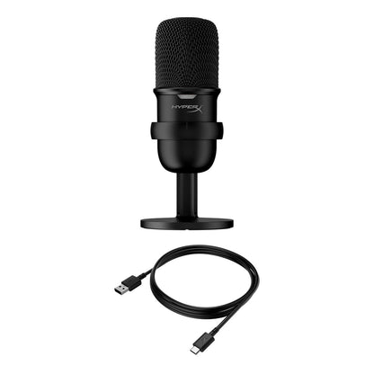 HyperX SoloCast - Micrófono Condensador USB para PC, PS4 y Mac, Sensor de Llave para silenciar, patrón Polar cardioide, Juego, transmisión, podcasts, Twitch, Youtube, Discord