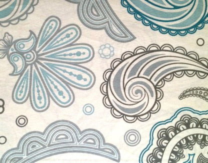 Kassatex Paisley Cortina de Ducha, Tradicional, Azul & Gris, 182.9 x 182.9 cm, 1