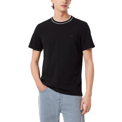 Lacoste - Playera con Cuello de Rayas piqué para Hombre - M - Negro -
