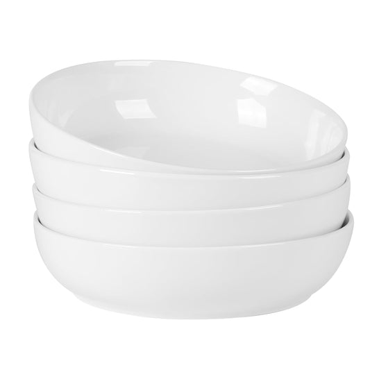Gibson Home Zen Buffet - Cuencos para ensaladas de porcelana de cerámica resistente a los rasguños y arañazos de 40 onzas, cuencos para servir, juego de cuencos de sopa, gran capacidad, aptos para