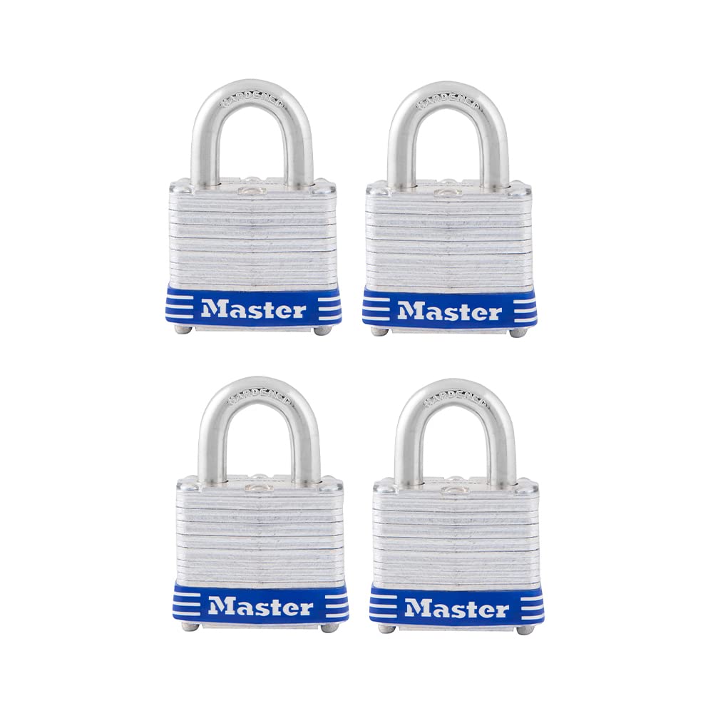 Master Lock - Candado con llave (1-9/16 pulgadas de ancho, grillete de 3/4 pulgadas), 3.8 cm, Plateado