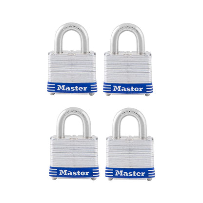 Master Lock - Candado con llave (1-9/16 pulgadas de ancho, grillete de 3/4 pulgadas), 3.8 cm, Plateado