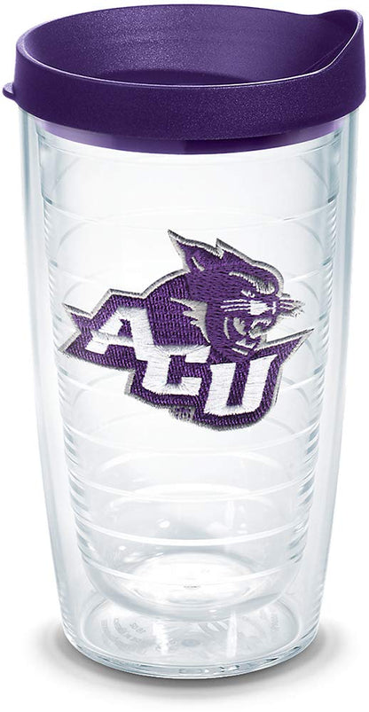 Tervis Vaso con Tapa, Diseños de Equipos Universitarios NCAA - Abilene Christian Univ - 473,18ml - Transparente