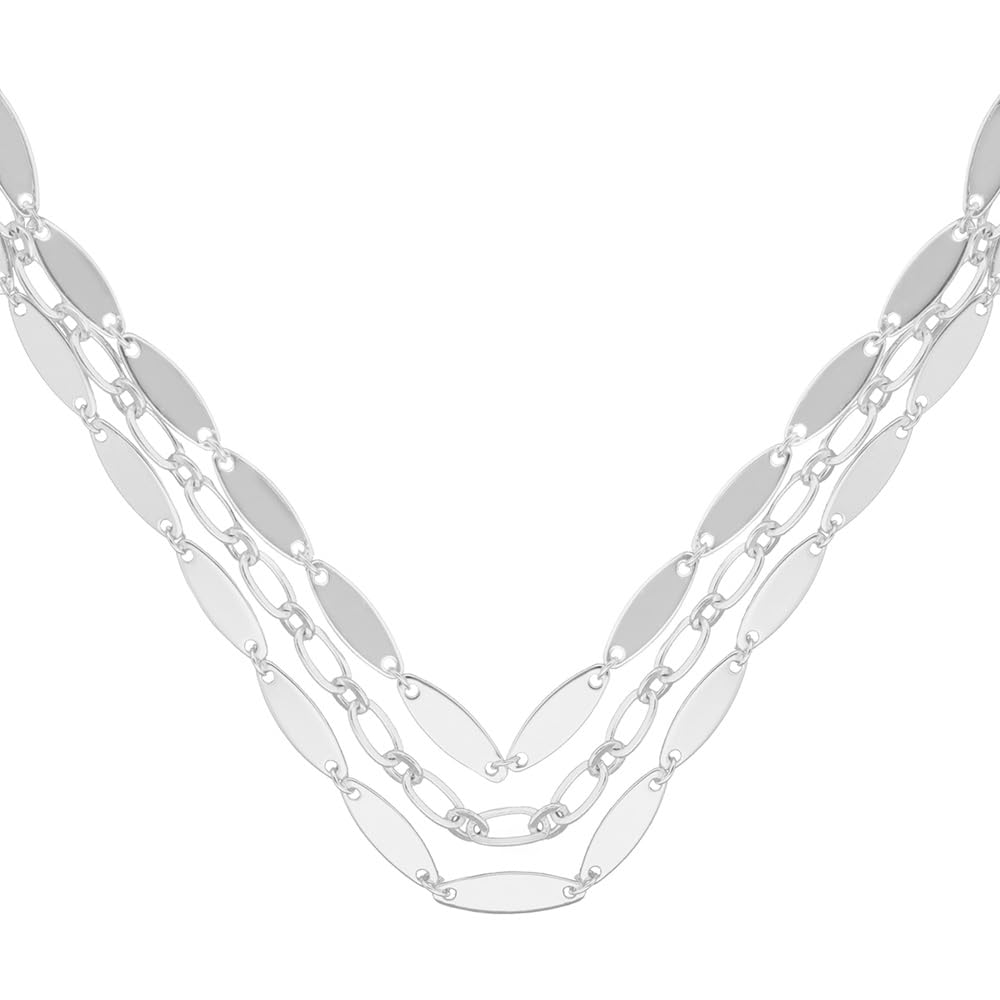 Collar Bitono Para Mujer | Plateado