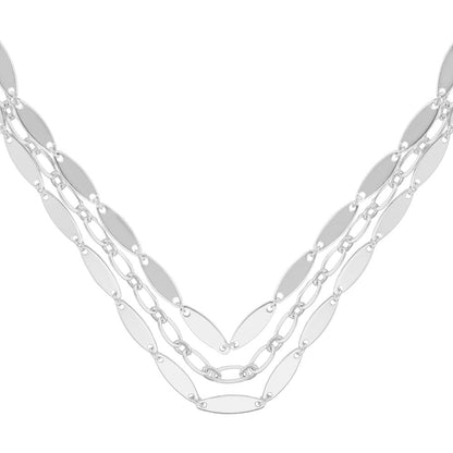 Collar Bitono Para Mujer | Plateado