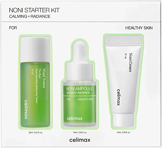 Celimax kit de inicio The Real Noni 3 piezas mini – Tónico Hidratante 20 ml, Ampolleta Calmante 10 ml y Crema Reparadora 10 ml – Cuidado facial vegano para todo tipo de piel – Skincare coreano