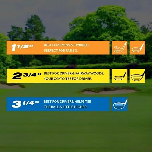 Pride Golf TeePride Professional tee System, Pride Performance Plastic Golf Tees Combo Pack, 3-1/4 Inch