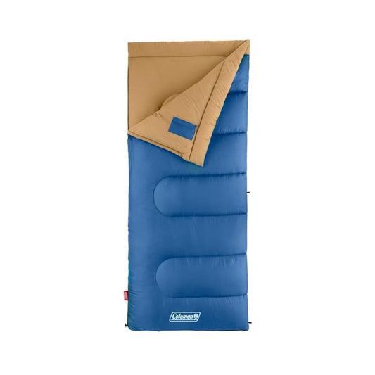 Coleman Brazos - Saco de dormir para adultos de 20/30 °F, con cierre y saco de cosas, lavable a máquina, ideal para camping, viajes, invitados y más