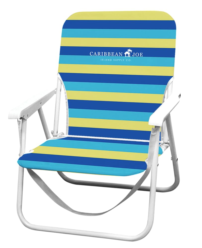 Caribbean Joe - Silla de Playa Plegable, 1 posición, Ligera y portátil, Plegable para Acampar al Aire última intervensión con Correa de Transporte - Bold Stripe