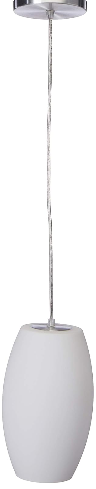 MAXXI MX-CL4536/CP Lámpara de Techo Candil Decorativo en Aluminio Cepillado y Vidrio Soplado Opalino Mate