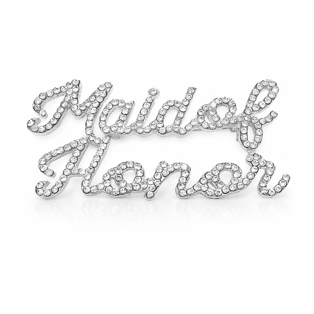 Unik Occasions Broche de plata con diamantes de imitación, talla única