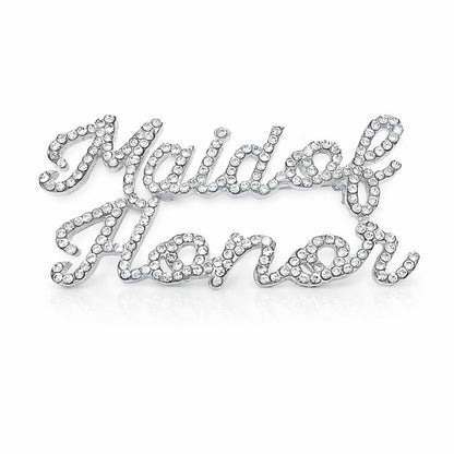 Unik Occasions Broche de plata con diamantes de imitación, talla única