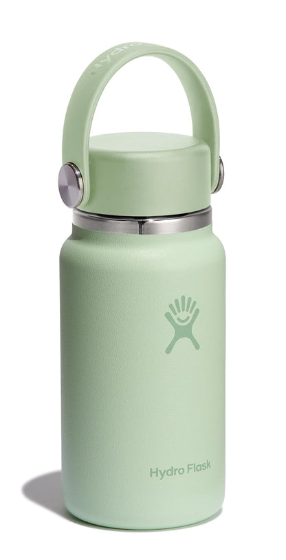 Hydro Flask - Mini frasco aislado a prueba de fugas para bolso o bolsillo en color verde aloe de 6.7 onzas