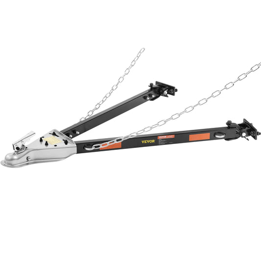 VEVOR Barra de Remolque, 2495 kg con Cadenas, Montaje de Parachoques Universal con Recubrimiento de Polvo de Aleación de Acero, Acoplador de Enganche de Bola de 2", Apertura de 1000 mm, para Camión