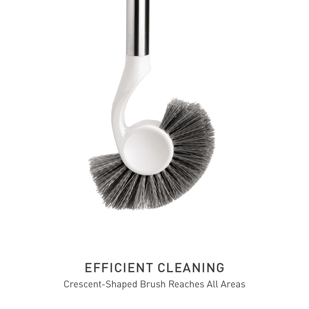 simplehuman, escobilla de baño, acero inoxidable + plástico blanco