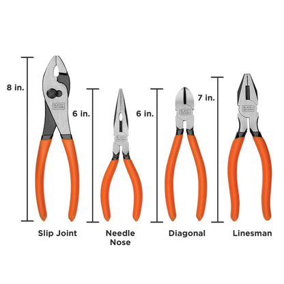 BLACK+DECKER - Juego de alicates (BDHT84002)