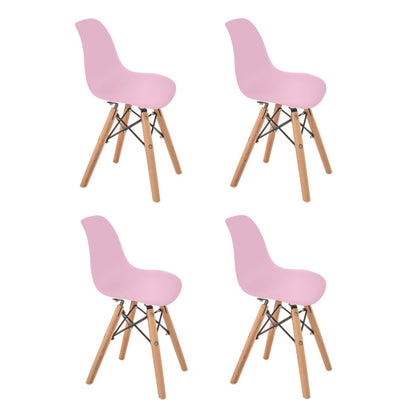 DUDUK 4 sillas Eames: Set de 4 sillas para niños y niñas Modernas (Blancas, Grises y Rosas)
