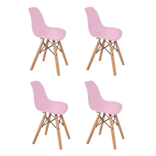 DUDUK 4 sillas Eames: Set de 4 sillas para niños y niñas Modernas (Blancas, Grises y Rosas)