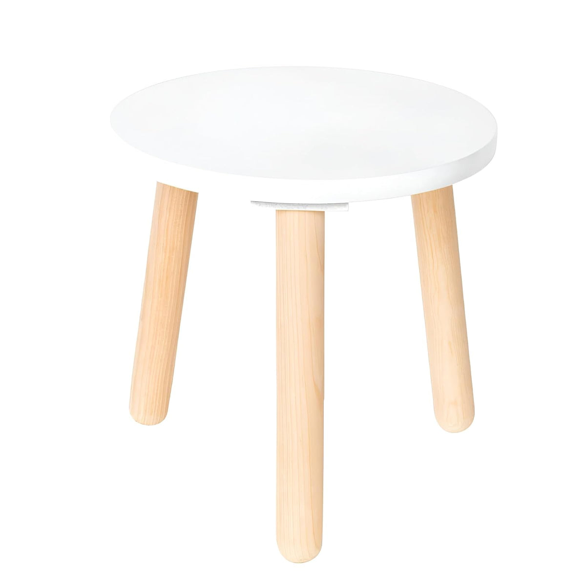 Duduk Banco de Madera Circular para Niños - Largo: 30 cm Ancho: 30 cm Alto: 30 cm - Blanco