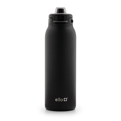 Ello Pop & Fill Botella de Agua de Acero Inoxidable - 946.3 ml - Negro -